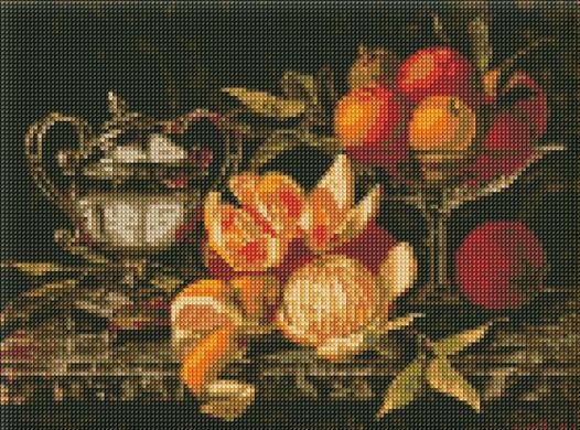 Купити Натюрморт з апельсинами ©Jean Capeinick Діамантова мозаїка На Підрамнику, круглими камінчиками  в Україні