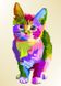 Детская картина по номерам маленького размера Радужный котенок, Без коробки, 25 х 35 см
