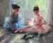 Балерины с котёнком Роспись картин по номерам (без коробки), Без коробки, 40 х 50 см