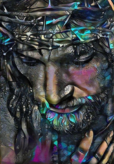Купити Діамантова мозаїка без підрамника Ісус Христос – Граффіті 65х45 см  в Україні