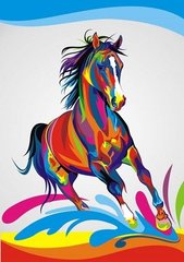 Купить Детская картина по номерам маленького размера Радужный конь  в Украине