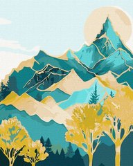 Купити Цифрова картина розфарбування Гірські вершини з фарбами металік extra ©art_selena_ua  в Україні
