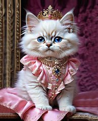 Купить Кошка принцесса 40х50 см Набор алмазной мозаики На подрамнике  в Украине