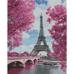Купить Алмазная мозаика 40х50 см квадратными камушками Париж в розовых тонах  в Украине