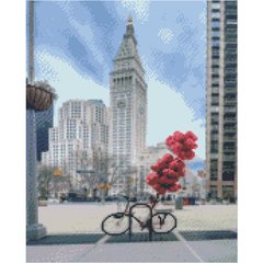 Купити Набір для творчості алмазна картина Припаркований велосипед із кульками 40х50 см  в Україні