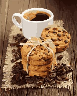 Купить Кофе с печеньем Картина по номерам ТМ АртСтори  в Украине