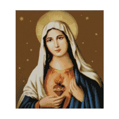 Купити Алмазна картина по номерам круглими камінчиками Непорочне серце Марії  в Україні