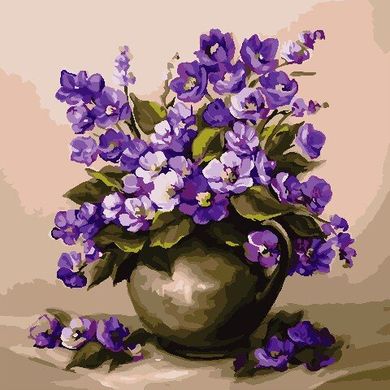 Купити Картина розфарбування номерна Пурпурові квіти  в Україні