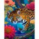 Ягуар в цветах Набор для алмазной мозаики (подвесной вариант) 40х50см, Планки (4шт), 40 x 50 см