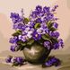 Картина розфарбування номерна Пурпурові квіти, Без коробки, 40 х 40 см