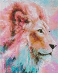 Купить Розовый Лев ©Ira Volkova Мозаичная картина по номерам 40х50 см  в Украине