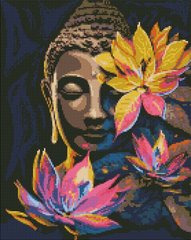 Купити Будда з лотосами ©art_selena_ua. Ideyka Мозаїчна картина за номерами 40х50 см  в Україні