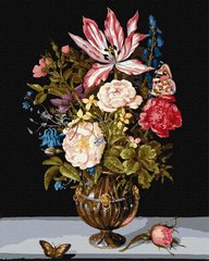 Купити Розфарбування по номерах на полотні Квітуча композиція ©Ambrosius Bosschaert de Oude  в Україні