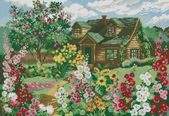 Купити 30670 Будиночок в цвітінні Алмазна мозаїка (квадратні, повна)  в Україні