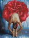 Цветочная балерина Раскраска + алмазка Картина по номерам с частичной выкладкой камнями, Без коробки, 40 х 50 см
