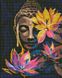 Будда з лотосами ©art_selena_ua. Ideyka Діамантова мозаїка круглими камінчиками На підрамнику 40х50 см