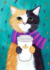 Купить Алмазная мозаика на подрамнике маленькая Пушистый котик  в Украине