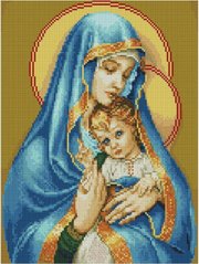 Купить Набор алмазной мозаики 30х40 Дева Мария с Иисусом  в Украине