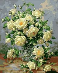 Купити Картина розфарбування по номерах Букет білих троянд  в Україні