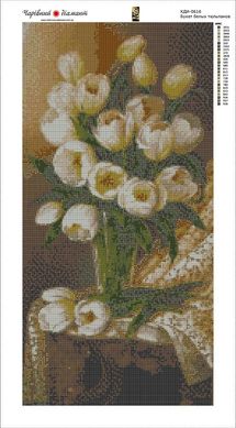 Купить Букет белых тюльпанов. Набор для алмазной вышивки квадратными камушками.  в Украине