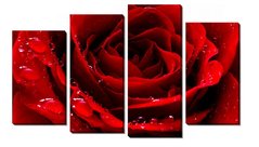 Купити Поліптих Червона троянда Алмазна вишивка камінням  в Україні