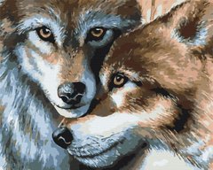 Купить Волчья пара Роспись картин по номерам (без коробки)  в Украине