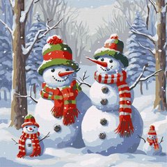 Купити Цифрова картина розфарбування Чарівні сніговики ©art_selena_ua  в Україні