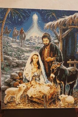 Купить Иисус в яслях Алмазная вышивка Квадратные камни 40х50 см  в Украине