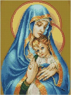 Купити Алмазна мозаїка 30х40 Діва Марія з Ісусом  в Україні