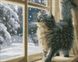 Снігопад за вікном з голограмними стразами (AB) ©art_selena_uа Діамантова мозаїка круглими камінчиками На підрамнику 40х50 см