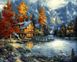 Набор для рисования картины по номерам Осеннее озеро, Подарочная коробка, 40 х 50 см