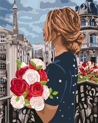 Купити Набір для малювання картини за номерами Ідейка Дівчина з трояндами  в Україні