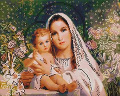 Купити Набір алмазної мозаїки 40х50 Діва Марія з Ісусом  в Україні