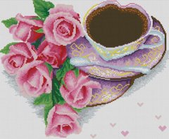 Купить Набор алмазной мозаики Кофе с розами 41x50 см  в Украине