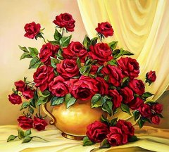 Купити Діамантова вишивка з повним закладенням полотна Аромат червоних троянд  в Україні