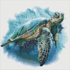 Купить Голубая черепаха Мозаичная картина по номерам 40х40 см  в Украине