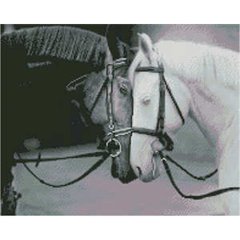 Купить Алмазная мозаика 40х50 см квадратными камушками Пара лошадей  в Украине