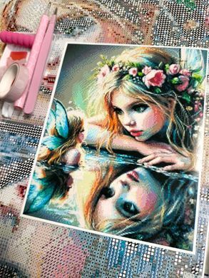 Купить Эльфийка Алмазная вышивка Квадратные стразы 40х50 см с голограммными оттенками  в Украине