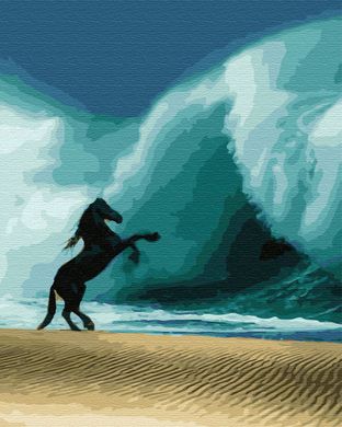 Купити Малювання картини за номерами Кінь проти хвилі  в Україні