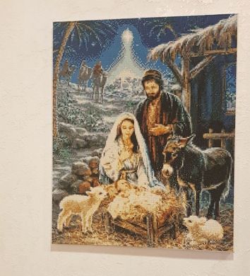 Купить Иисус в яслях Алмазная вышивка Квадратные камни 40х50 см  в Украине