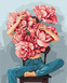 Дівчина у рожевих квітах Діамантова вишивка На Підрамнику, квадратні камінчики 40х50см, Так, 40 x 50 см