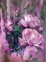 Купить Утренняя розовая роза Набор алмазной мозаики 60 х 45 см  в Украине