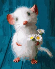 Купить Мышка с ромашками Антистрес раскраска по цифрам без коробки  в Украине