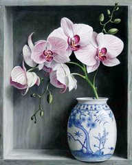 Купить Алмазная вышивка Орхидеи в вазе  в Украине