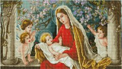 Купить Алмазная мозаика 40х70 Дева Мария с Иисусом в саду SS803  в Украине