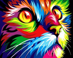 Купить Алмазная мозаика с полной закладкой полотна Радужный кот  в Украине