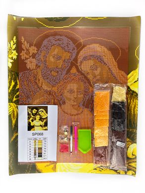 Купити Алмазна мозаїка 40х50 Свята родина Монохром Золота  в Україні