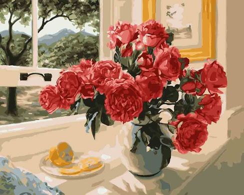 Купити Троянди на підвіконні. Розпис картин за номерами (без коробки)  в Україні