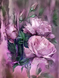 Ранкові рожеві троянди Діамантова мозаїка 60 х 45 см, Ні, 60 х 45 см
