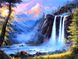 Животные у водопада Алмазная мозаика На подрамнике 40 на 50 см, Да